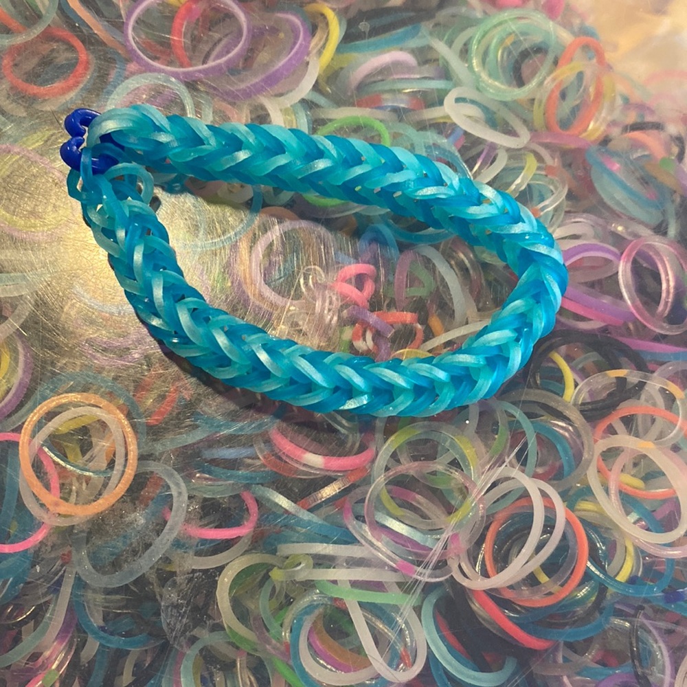 Aquamarine themed fishtail loom bracelet